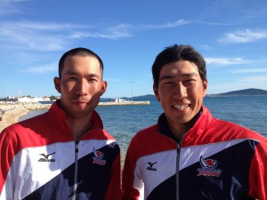 ロンドン五輪49er級の日本代表チームに内定した牧野（左）・高橋チーム